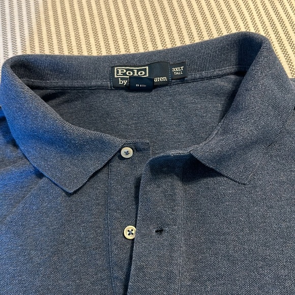 Mens Polo Ralph Lauren 3XLT Short-Sleeve 100% Cotton Mesh Heather Blue - Picture 4 of 6